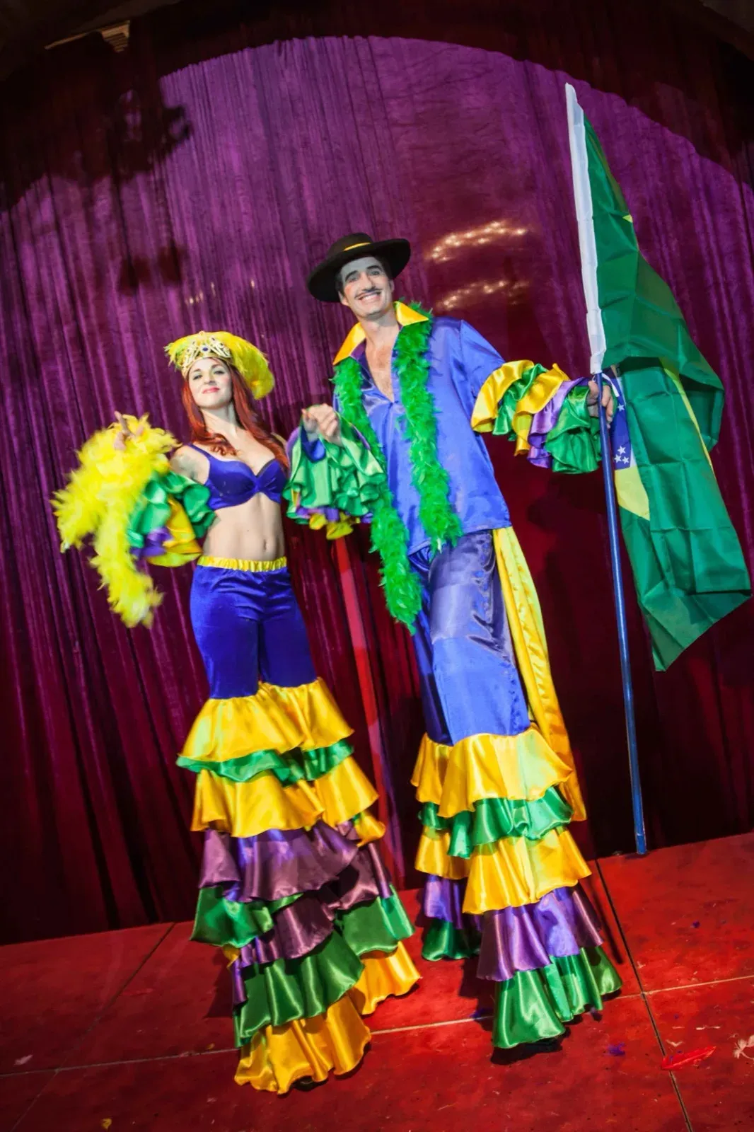 Brazilian stilts walker in samba costume for Hong Kong cocktail party entertainment