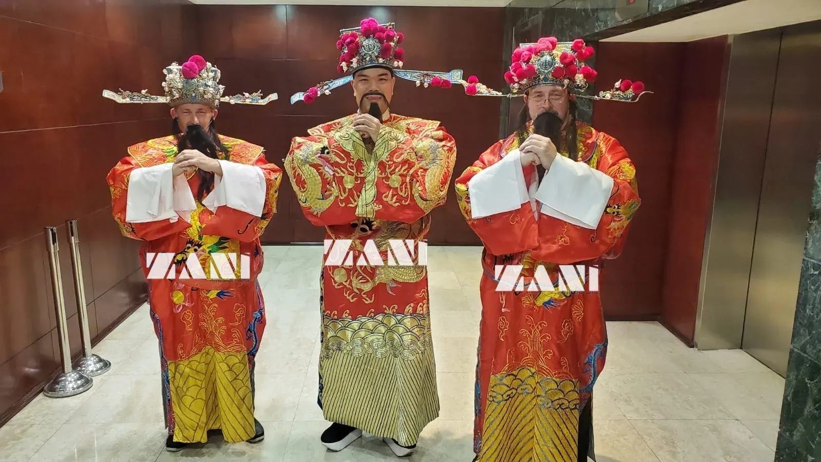 Choi San team for a Chinese New Year event in Hong Kong