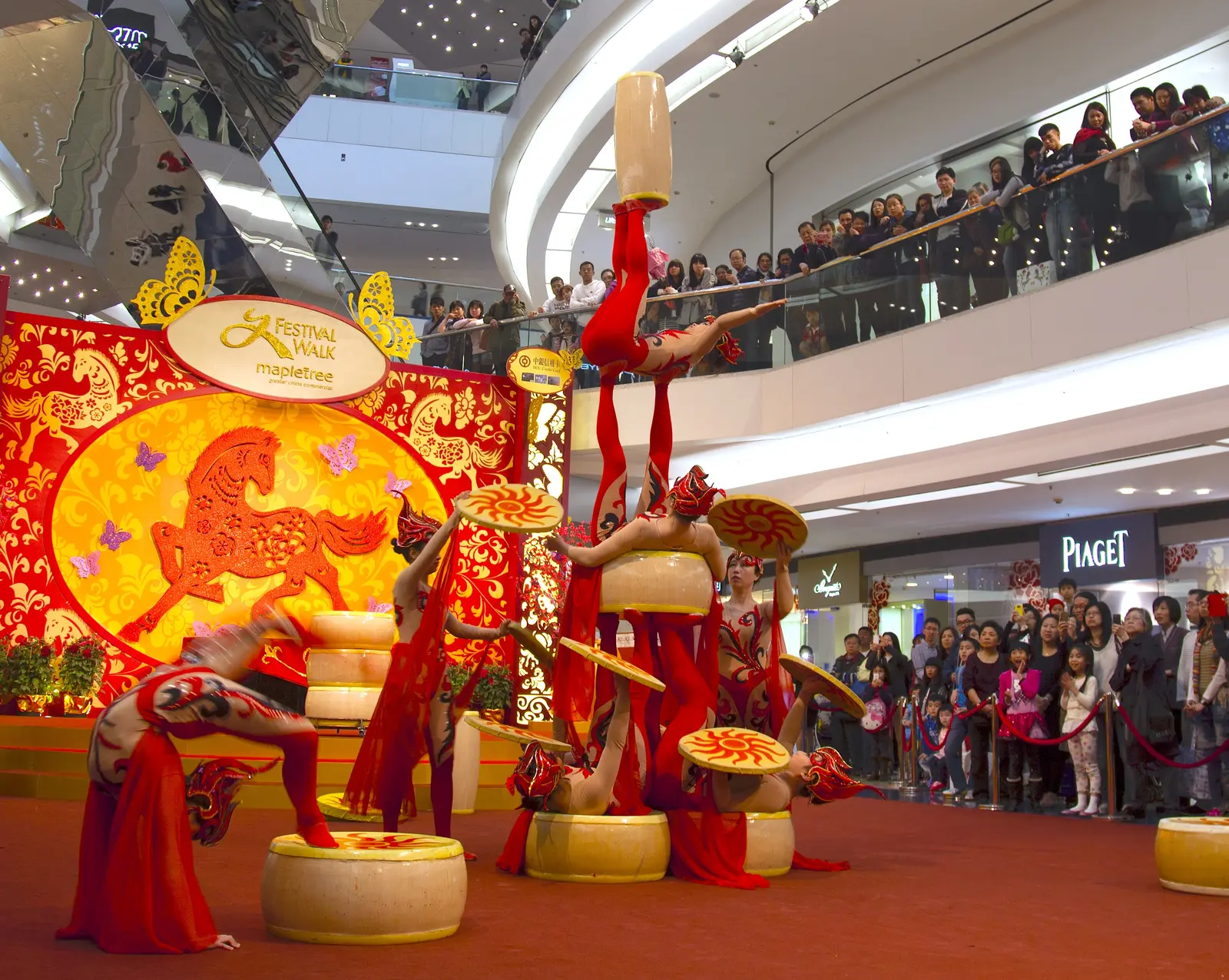 Circus drums and juggling at a Chinese New Year show