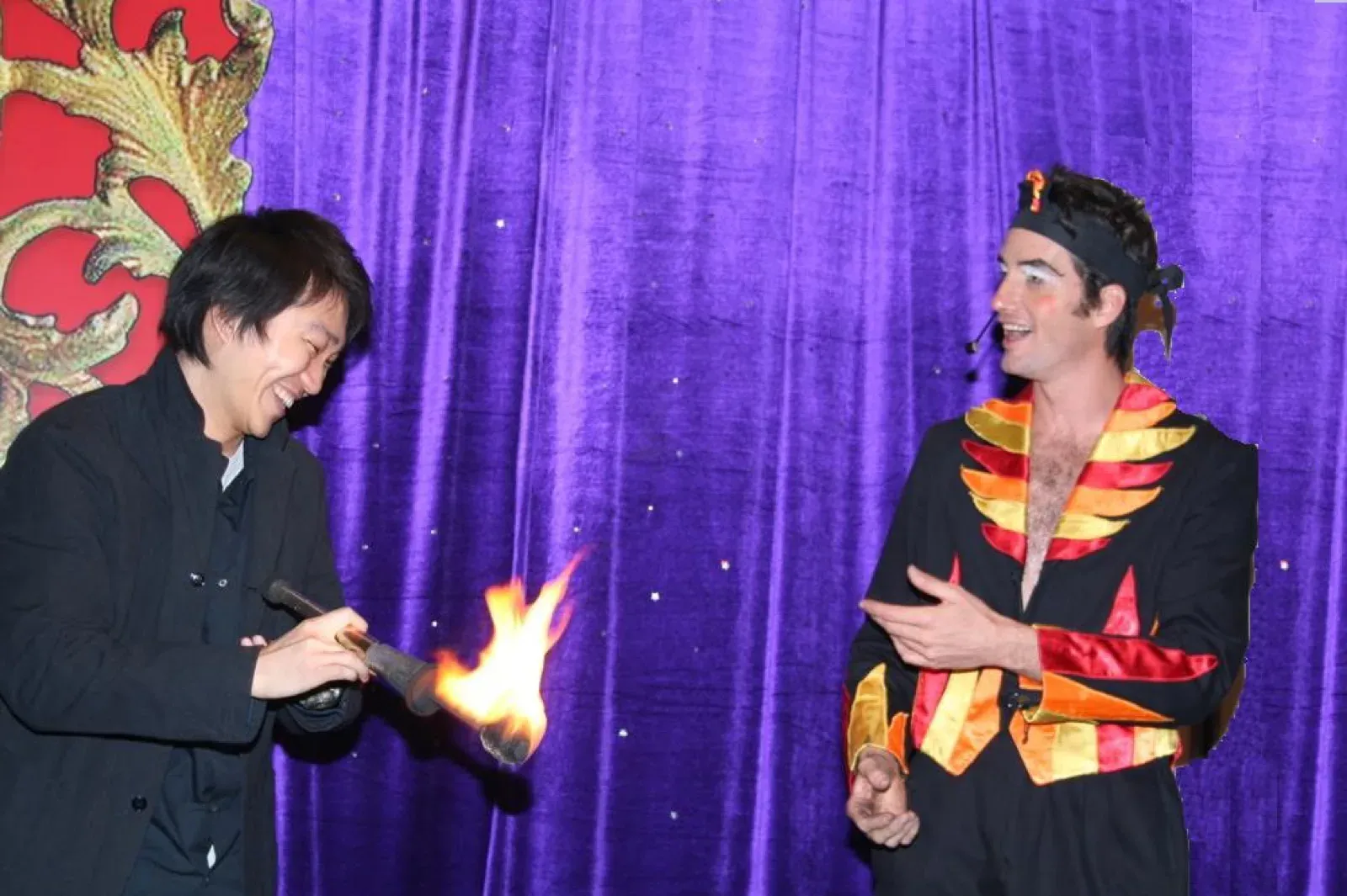 Fire show interactive part for gala dinner in Hong Kong and Macau