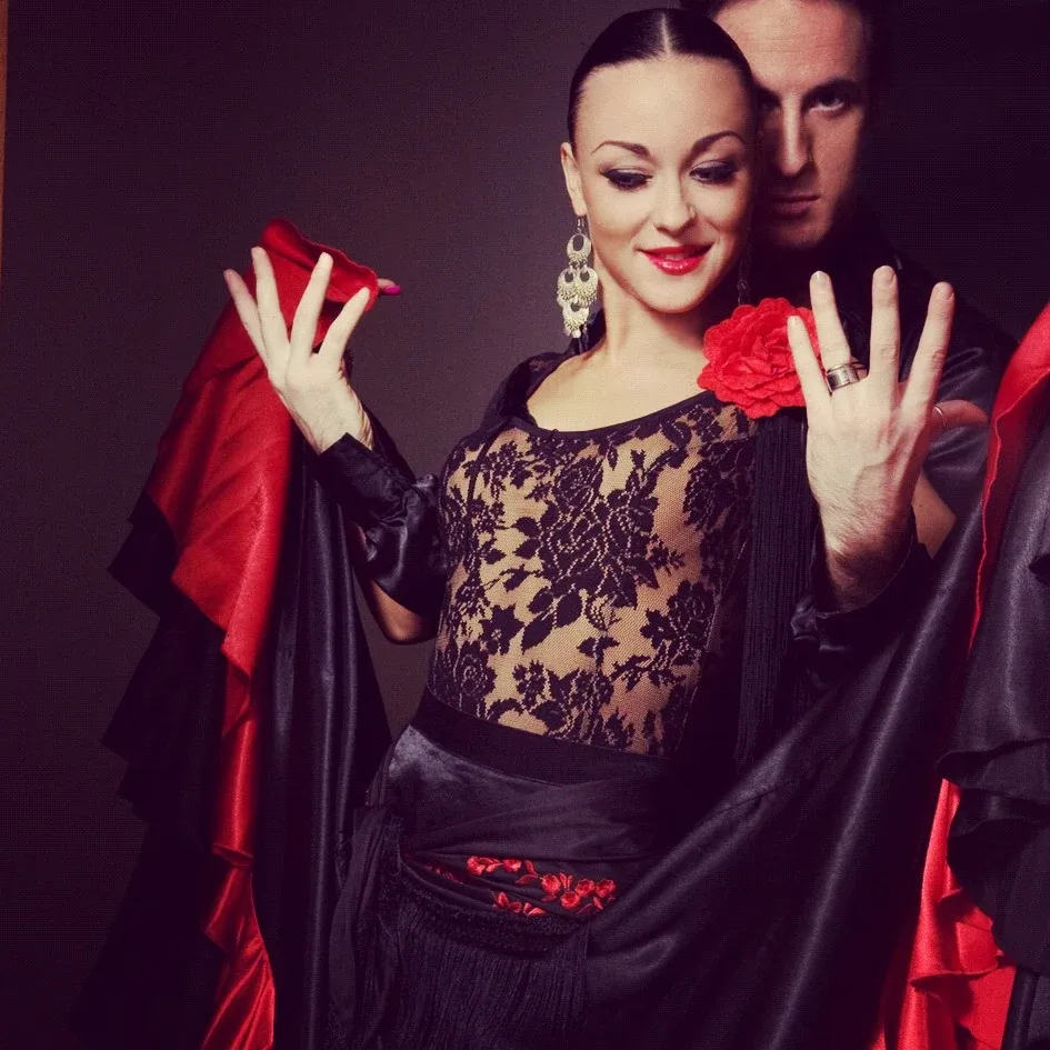 Flamenco performers modeling Hong Kong