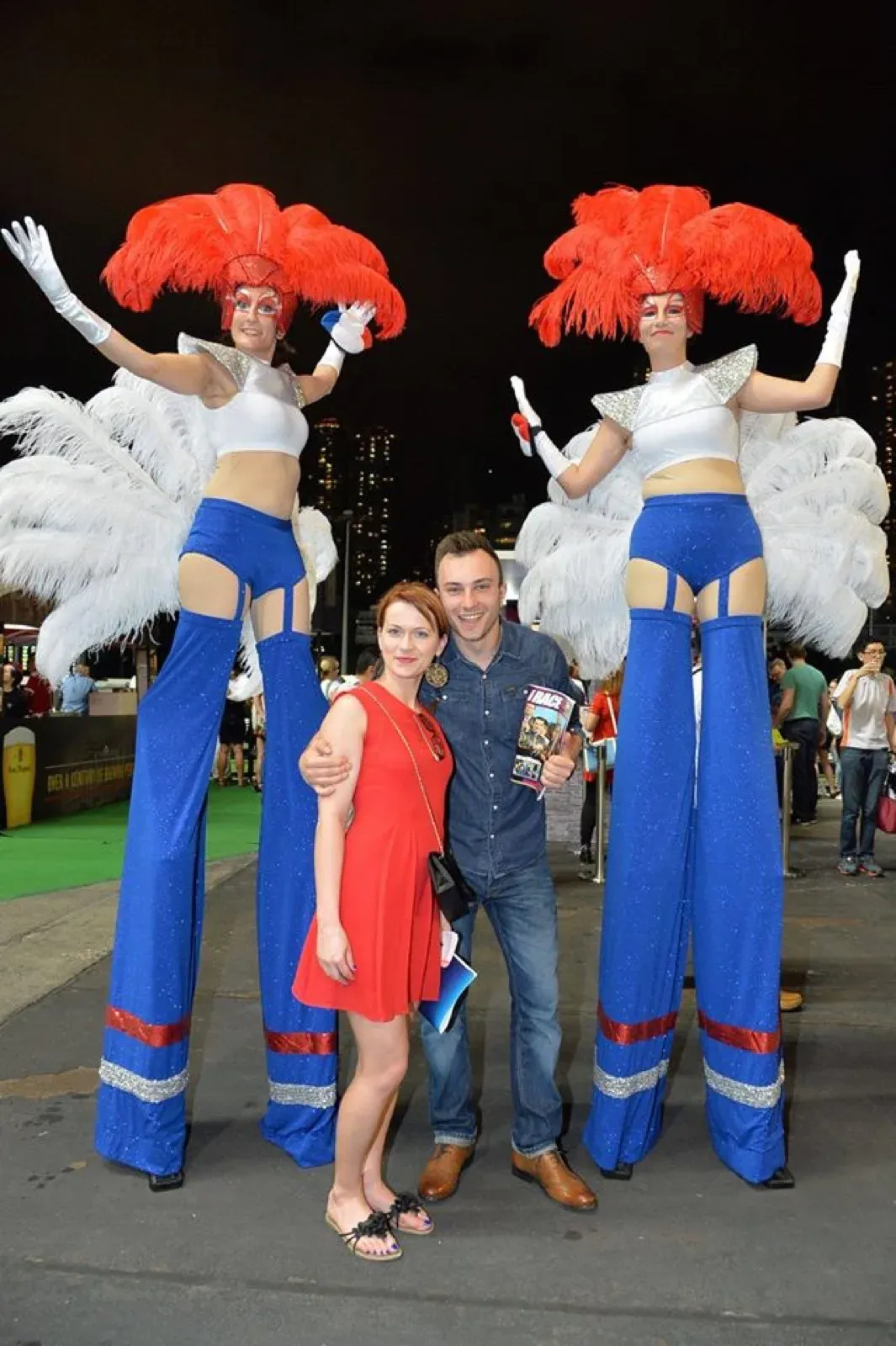 france gimmick entertainment with tricolor girls costume for stilts walker in Hong Kong