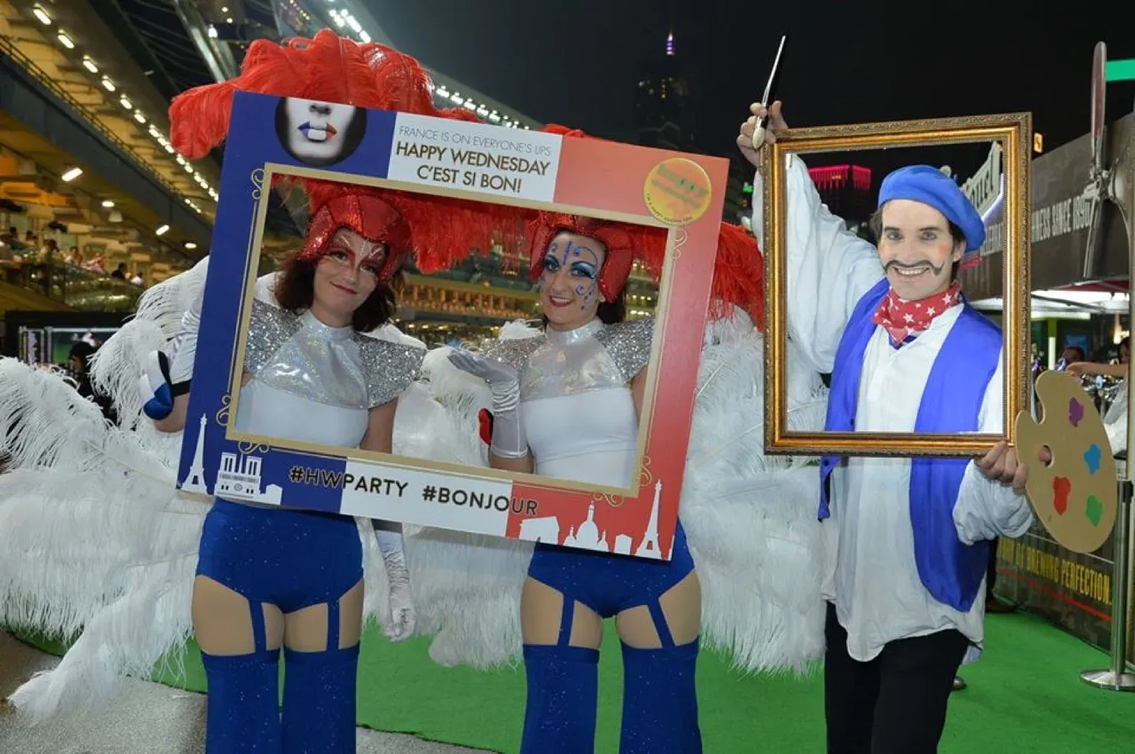 French Frame Photo opportunity during racecourse event entertainment in Hong Kong