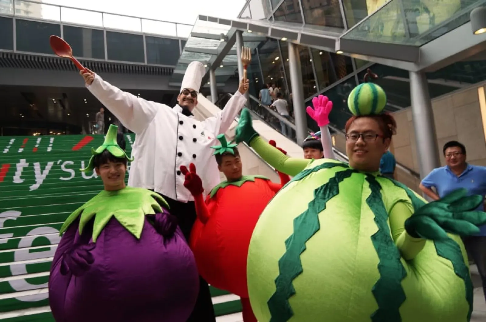 Fruit & vegetable costume character for shanghai opening of City Super