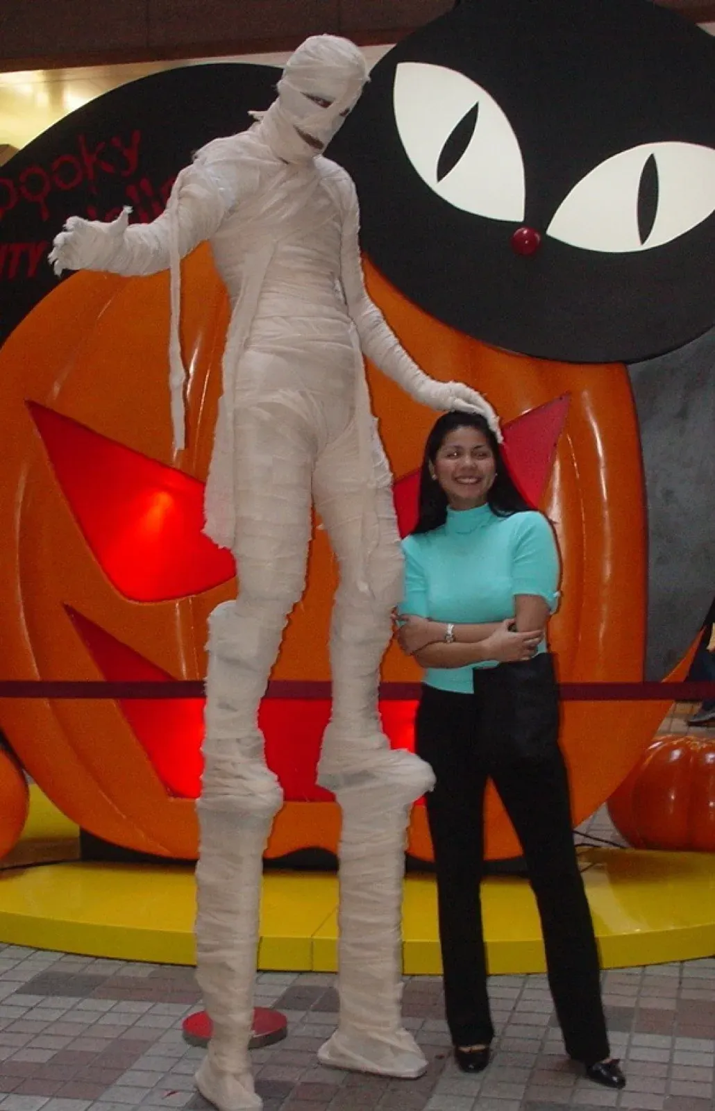 Halloween mummy on Stilts in Hong Kong mall event