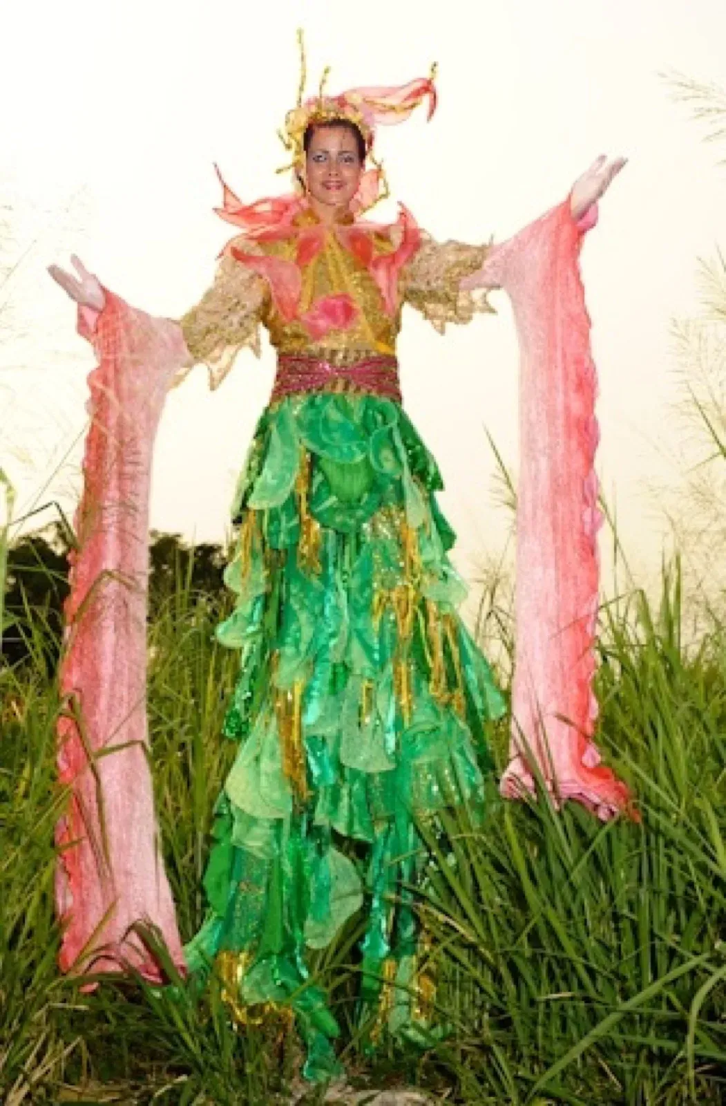 Flower stilts walker for Chinese New Year events in Hong Kong