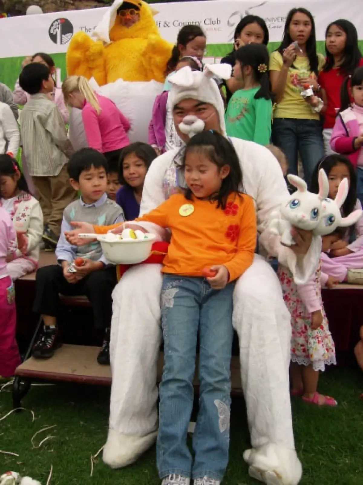 Hong Kong Easter Bunny mascot for party event in private Club