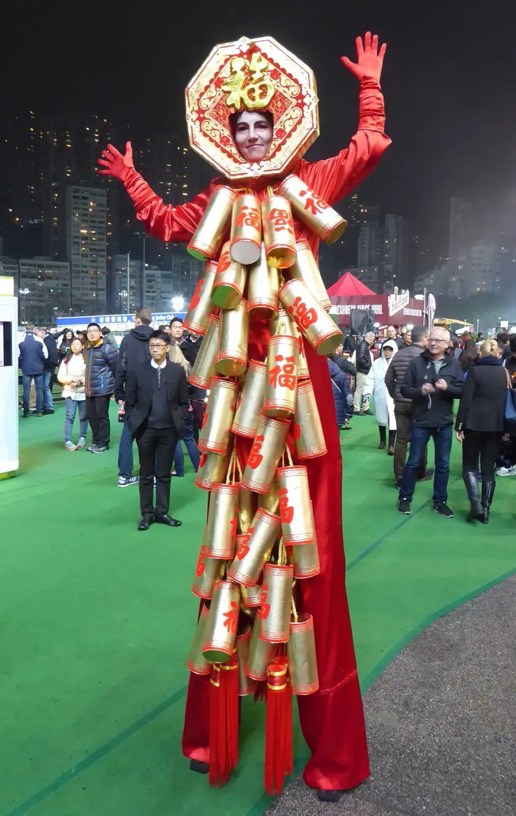 Firecracker stilts walker for Chinese New Year event in Hong Kong and Macau