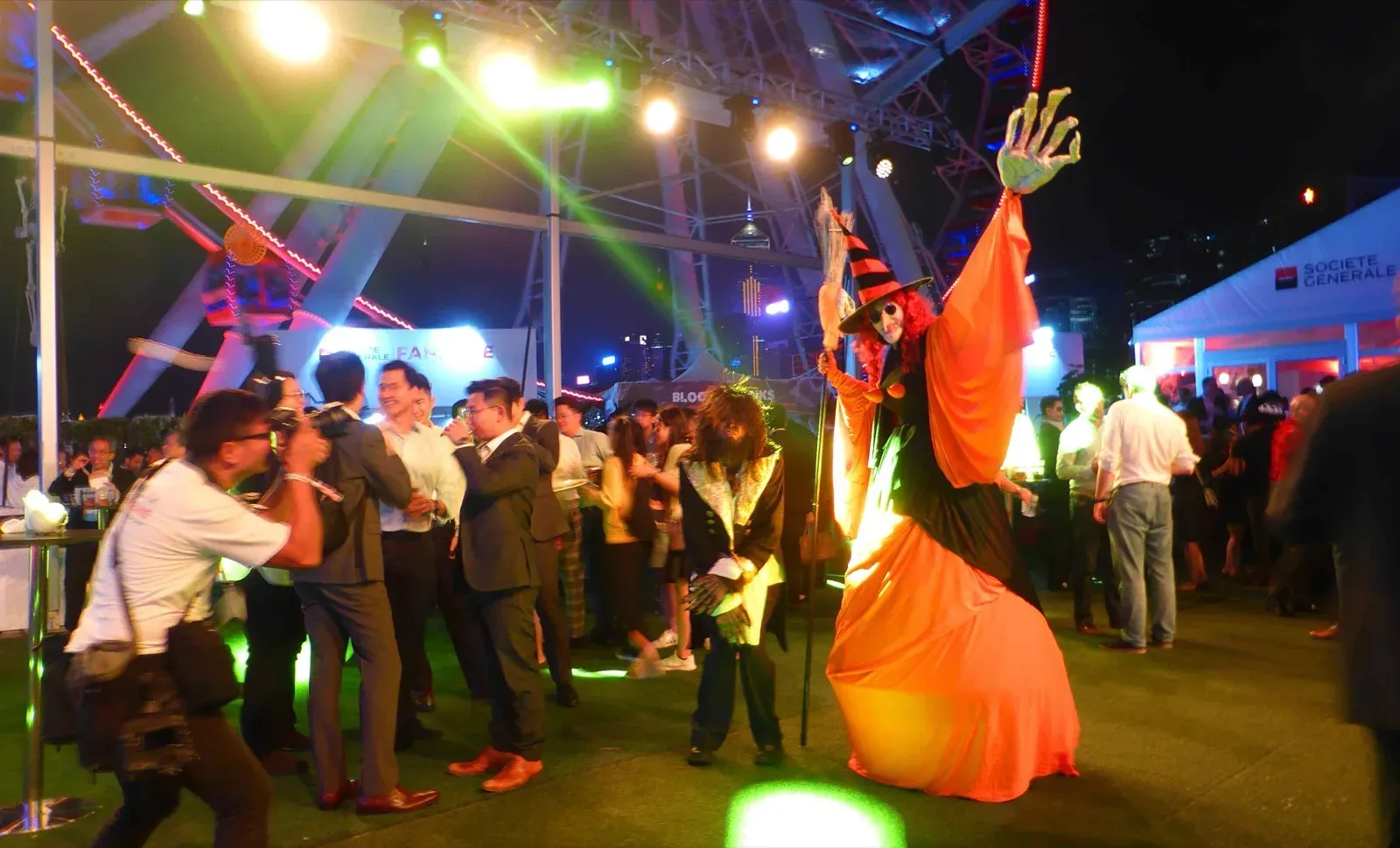 Hong Kong Halloween stilts walker witch