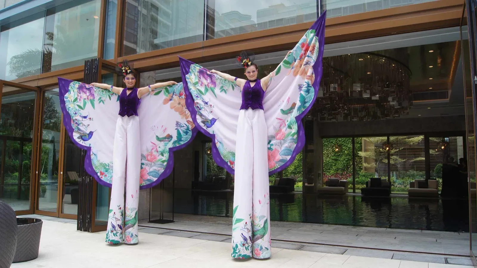 Hong Kong stilts-walker butterfly elegant ladies for promotion event