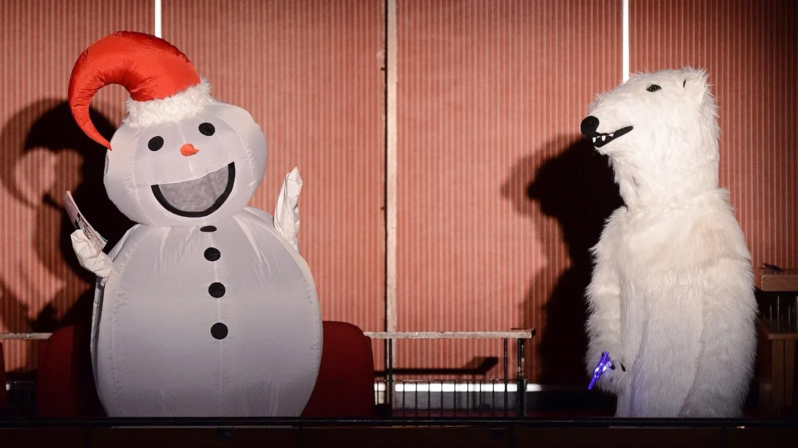 hongkong snowman mascot promote Christmas for a shopping mall