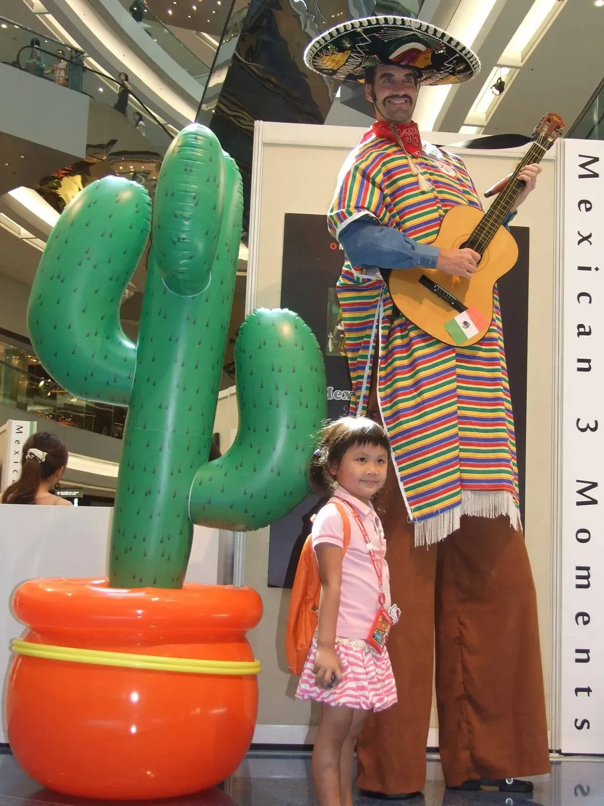 Latin America Mexican stilts walker roving character in hong kong shopping mall