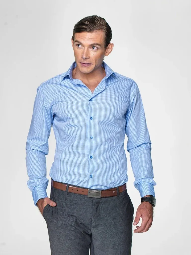 Male model gingham shirt Hong Kong