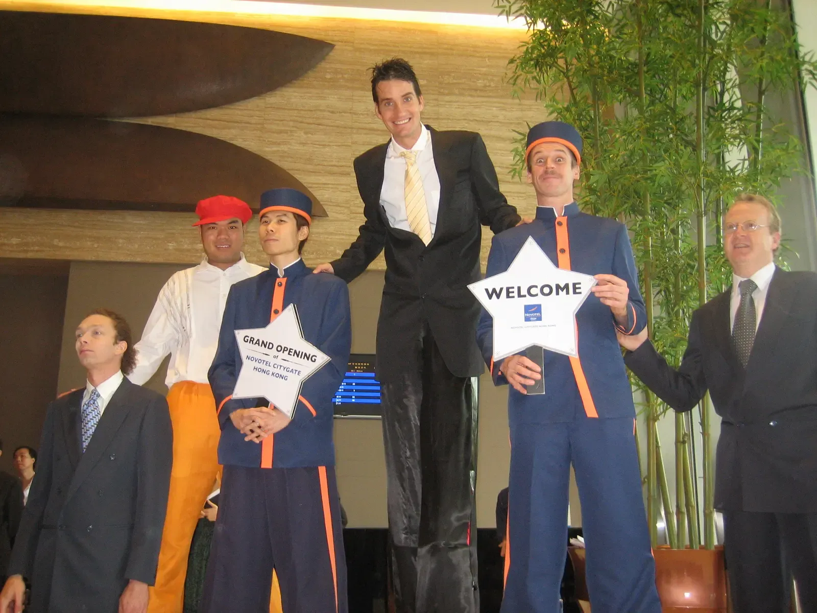 Performers at a Novotel hotel opening
