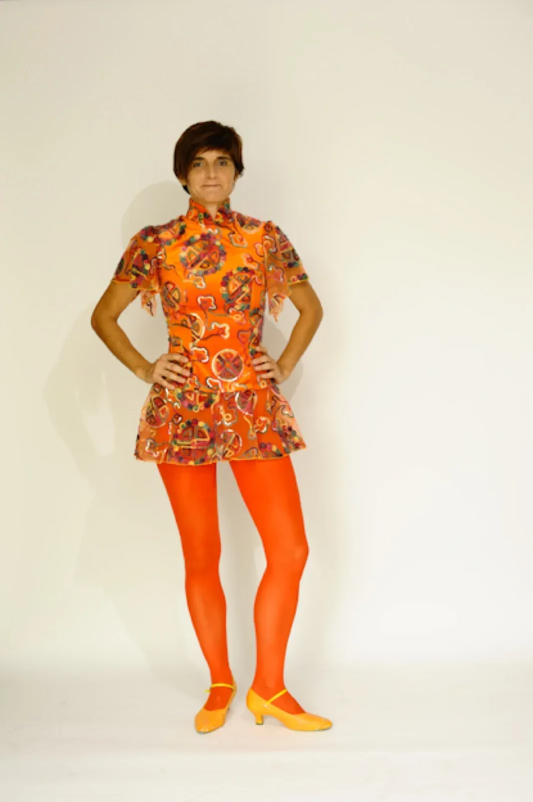 Orange dress costume for dancer in Hong Kong