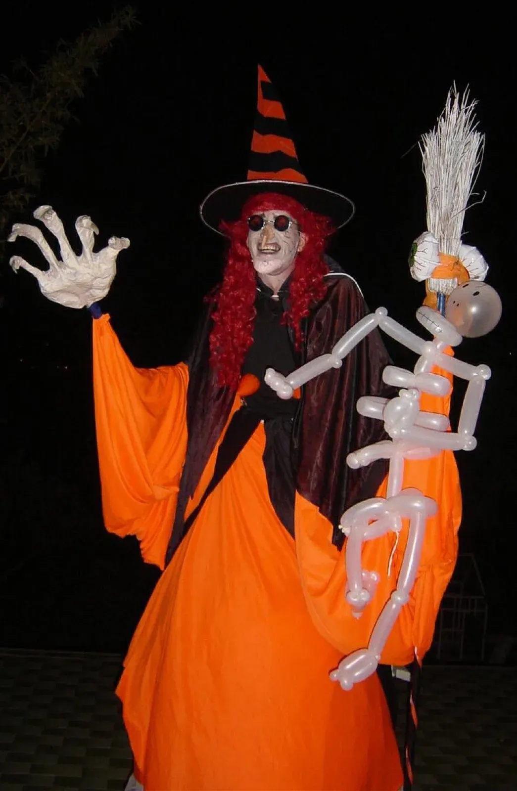 Orange Witch on Stitls in Hong Kong Halloween event
