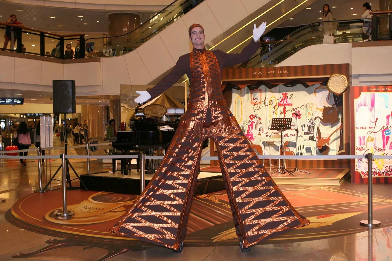 Paris French tower on stilts as a gimmick for promotion event in Hong Kong