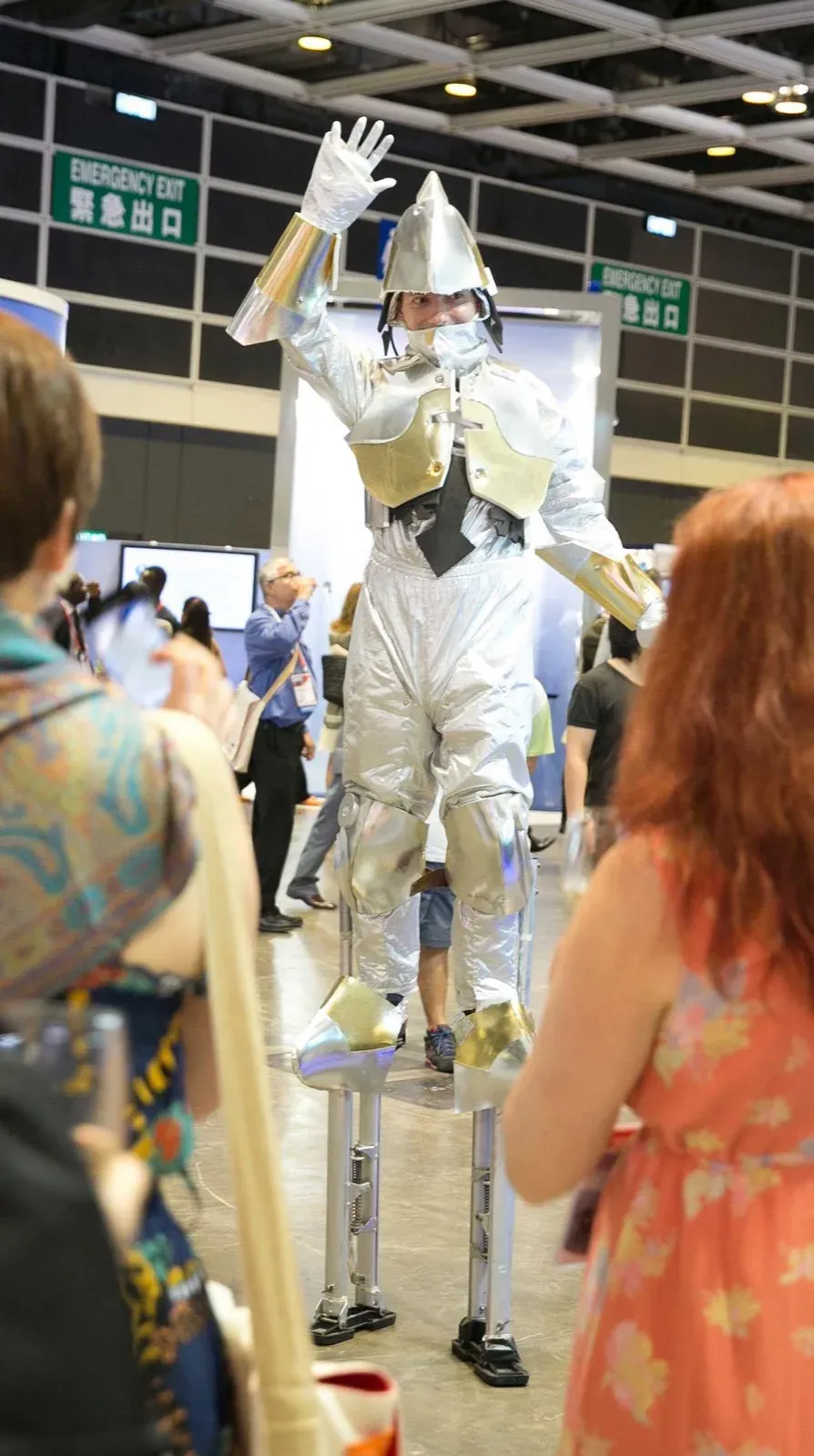 Robot stilts performer in Hong Kong for meet & greet guests at conference