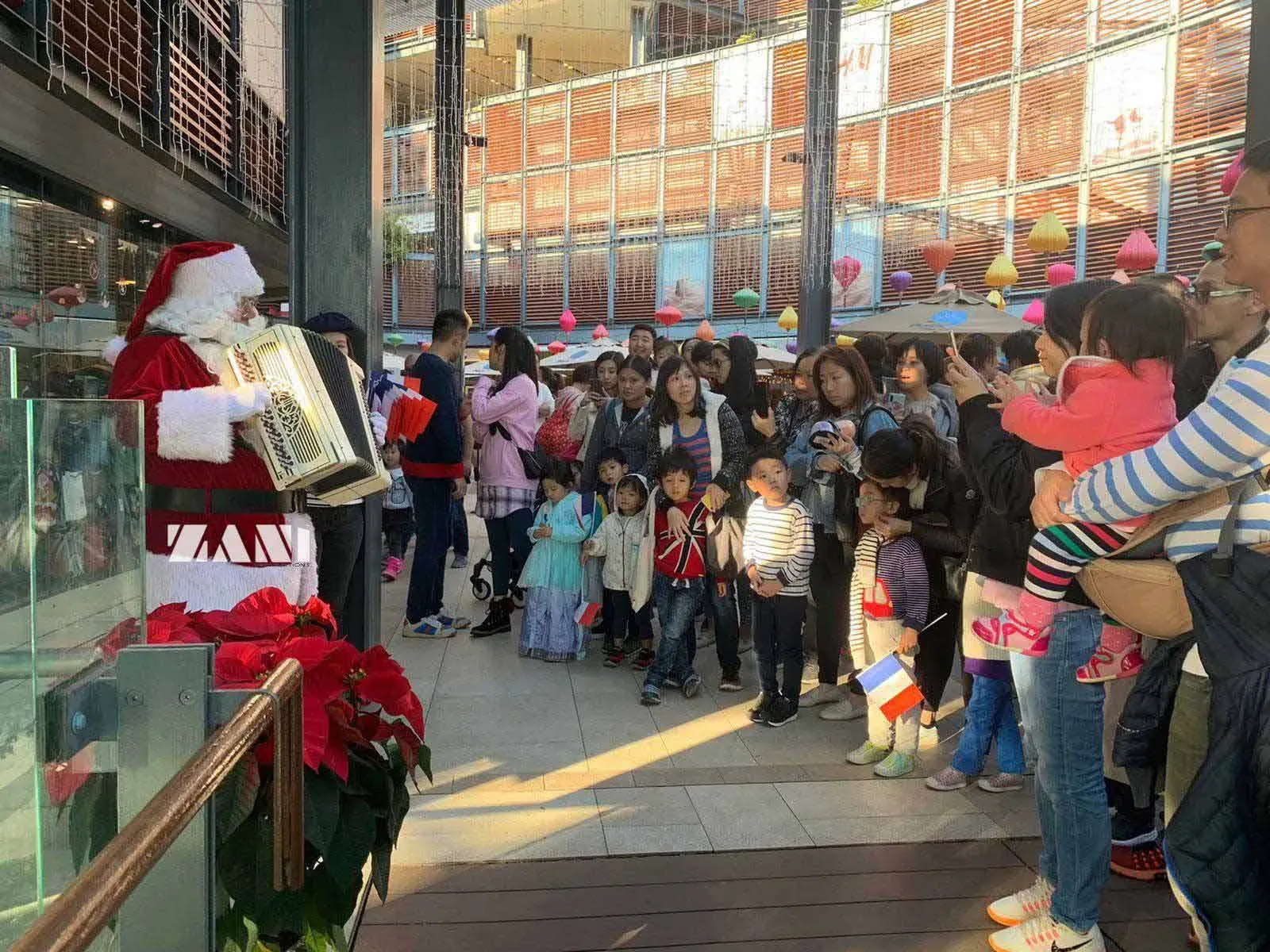 Santa play accordion for Christmas event in Hong Kong