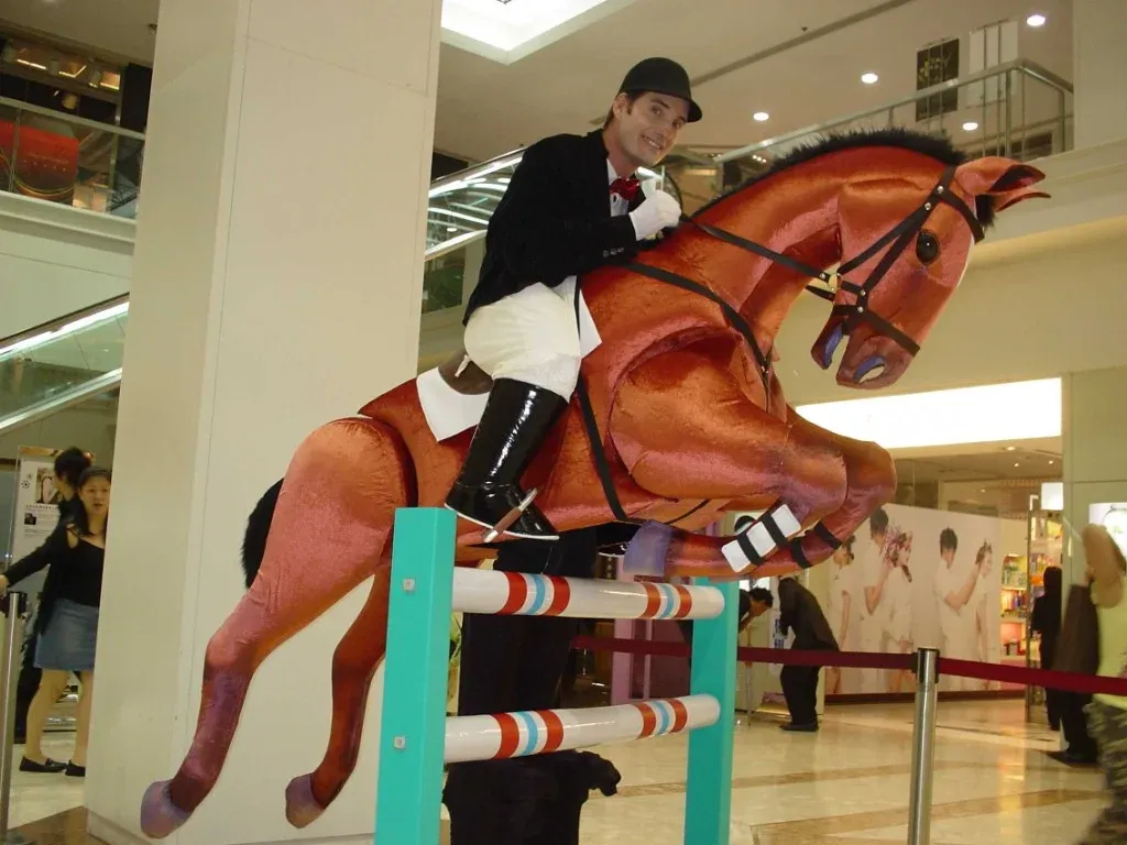 Sports horse jumping stilts walker in Hong Kong