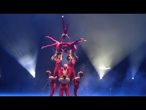 ACROBATIC PYRAMID ACT BY CHINESE CIRCUS PERFORMERS