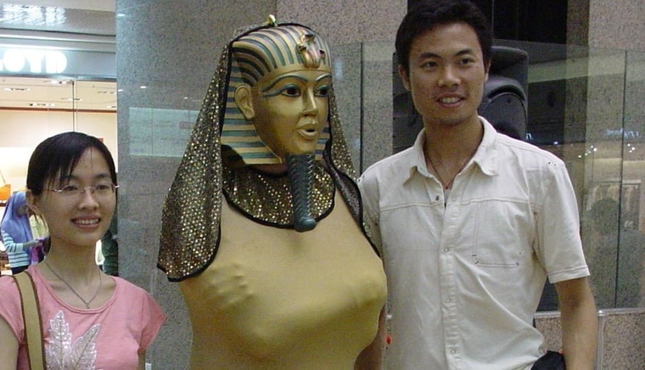 EGYPTIAN MUMMY STATUE MIME IN HONG KONG