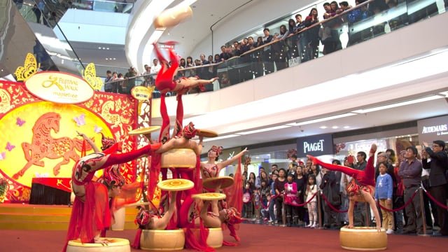 Chinese Acrobatic Show for CNY - Unicycle, Face Changing & Drum Foot Juggling